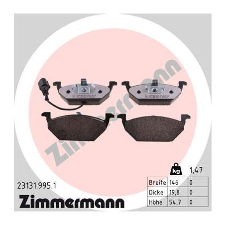 ZIMMERMANN 23131.995.1 Pastiglie freno Anteriore per