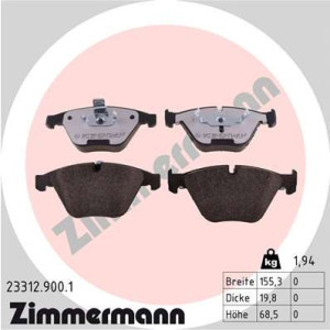 ZIMMERMANN 23312.900.1 Brzdové platničky Predné pre