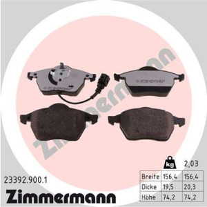 ZIMMERMANN 23392.900.1 Brzdové platničky Predné pre