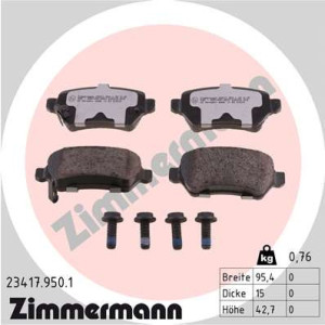 ZIMMERMANN 23417.950.1 Brake Pads Set Rear for