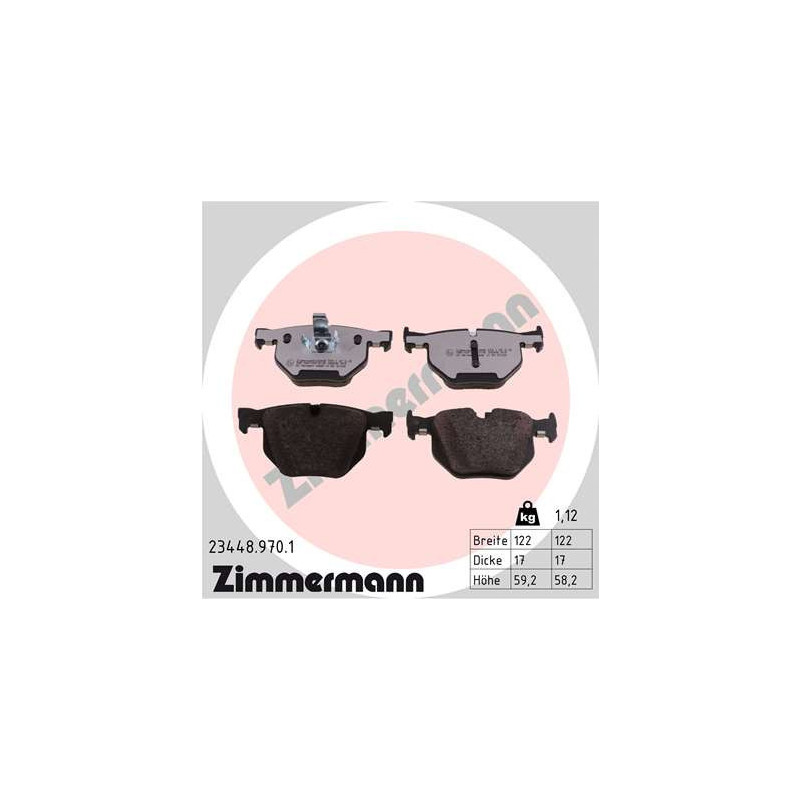 ZIMMERMANN 23448.970.1 Klocki hamulcowe Tył dla