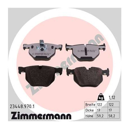 ZIMMERMANN 23448.970.1 Bremsbeläge Hinten für