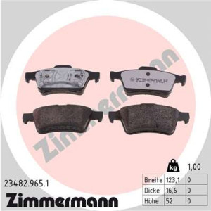 ZIMMERMANN 23482.965.1 Brzdové platničky Zadné pre
