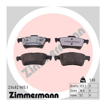 ZIMMERMANN 23482.965.1 Brzdové platničky Zadné pre