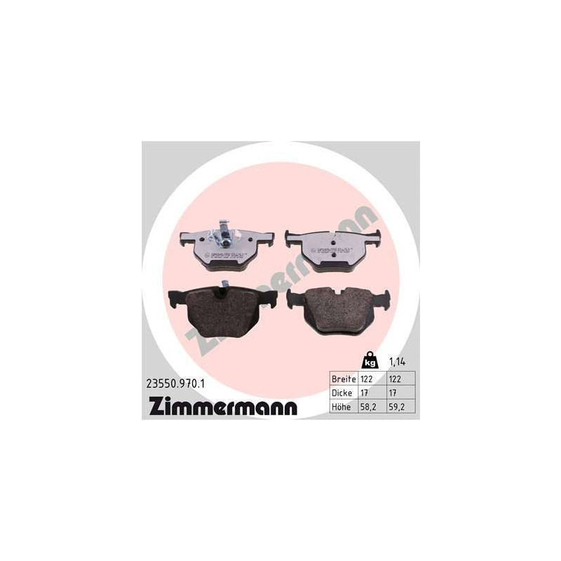 ZIMMERMANN 23550.970.1 Plaquettes de frein