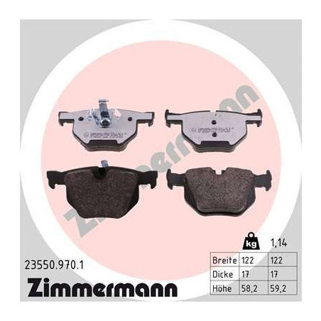 ZIMMERMANN 23550.970.1 Klocki hamulcowe
