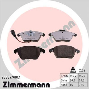 ZIMMERMANN 23587.900.1 Brzdové platničky Predné pre