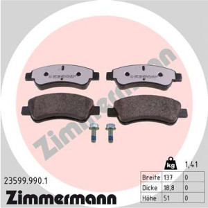 ZIMMERMANN 23599.990.1 Brzdové platničky Predné pre