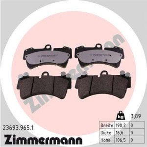 ZIMMERMANN 23693.965.1 Brake Pads Set Front for