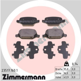 ZIMMERMANN 23517.160.1 Brake Pads