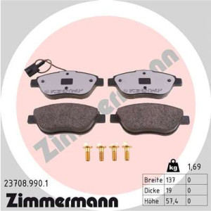 ZIMMERMANN 23708.990.1 Brzdové platničky Predné pre