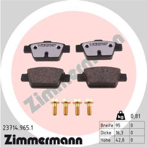 ZIMMERMANN 23714.965.1 Brake Pads Set Rear for