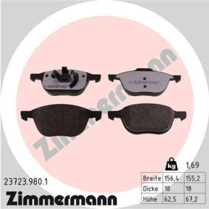 ZIMMERMANN 23723.980.1 Pastiglie freno Anteriore per