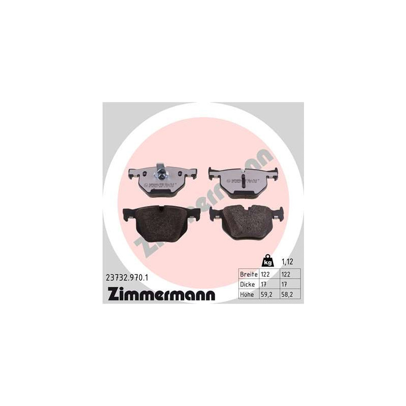 ZIMMERMANN 23732.970.1 Klocki hamulcowe Przód dla