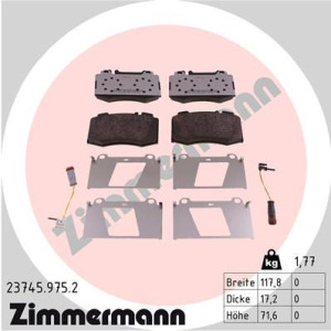 ZIMMERMANN 23745.975.2 Pastiglie freno Anteriore per