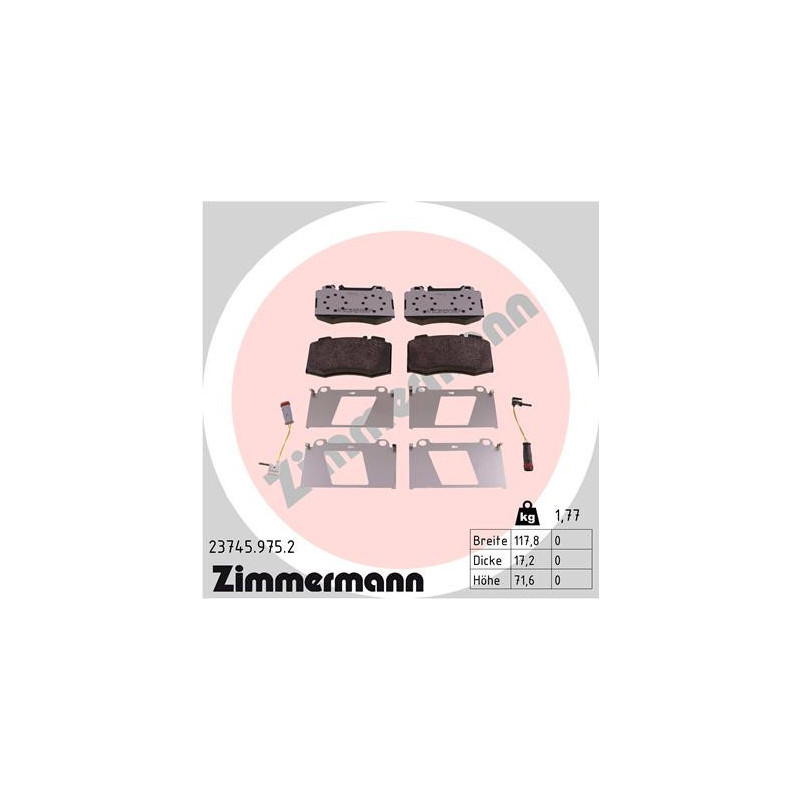 ZIMMERMANN 23745.975.2 Bremsbeläge Vorne für