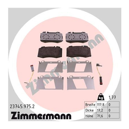ZIMMERMANN 23745.975.2 Brake Pads Set Front for