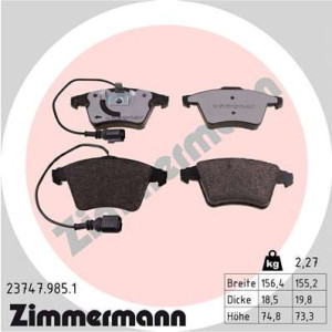 ZIMMERMANN 23747.985.1 Brzdové platničky Predné pre