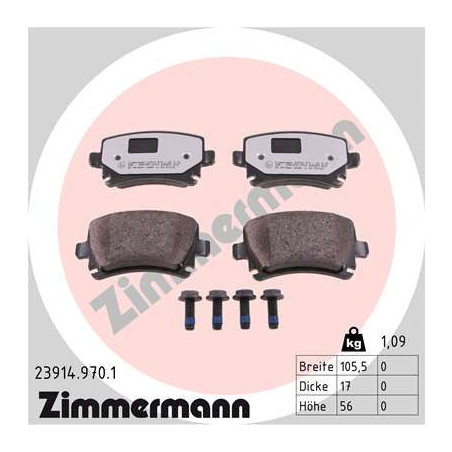 ZIMMERMANN 23914.970.1 Klocki hamulcowe Tył dla