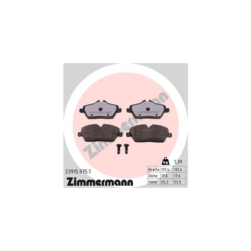 ZIMMERMANN 23915.975.1 Bremsbeläge