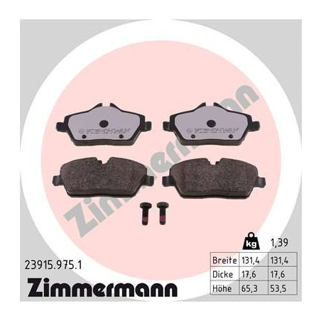 ZIMMERMANN 23915.975.1 Bremsbeläge
