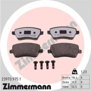 ZIMMERMANN 23973.975.1 Brzdové platničky Predné pre