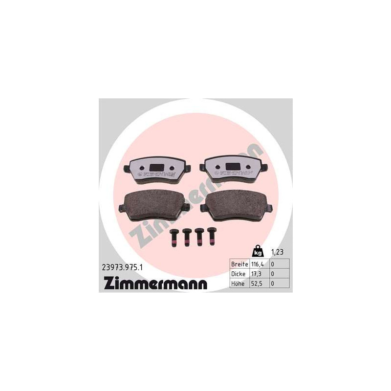 ZIMMERMANN 23973.975.1 Brzdové platničky Predné pre