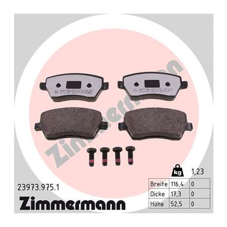 ZIMMERMANN 23973.975.1 Brzdové platničky Predné pre