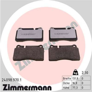 ZIMMERMANN 24098.970.1 Brzdové platničky Predné pre