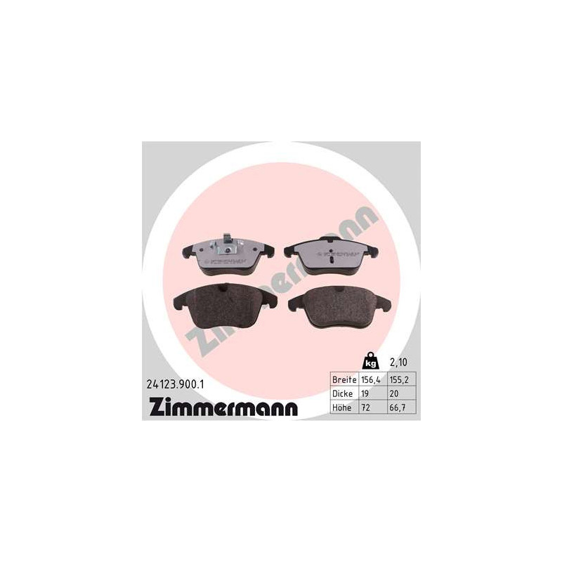 ZIMMERMANN 24123.900.1 Brake Pads Set Front for