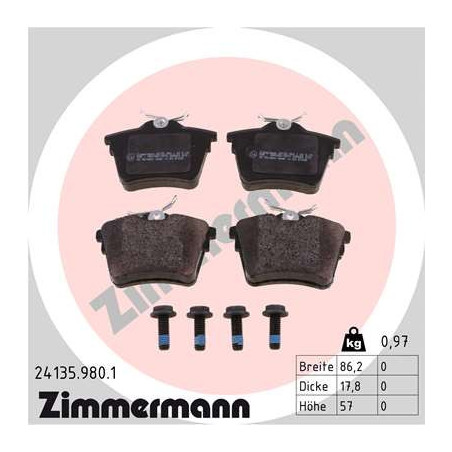 ZIMMERMANN 24135.980.1 Brzdové destičky