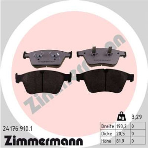 ZIMMERMANN 24176.910.1 Brzdové platničky Predné pre