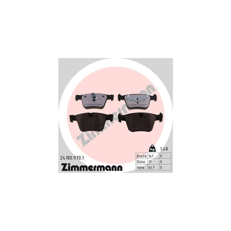 ZIMMERMANN 24180.970.1 Klocki hamulcowe Tył dla