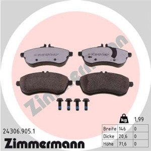 ZIMMERMANN 24306.905.1 Pastillas de freno Delantero para