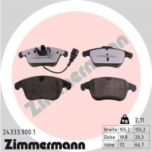 ZIMMERMANN 24333.900.1 Pastiglie freno Anteriore per