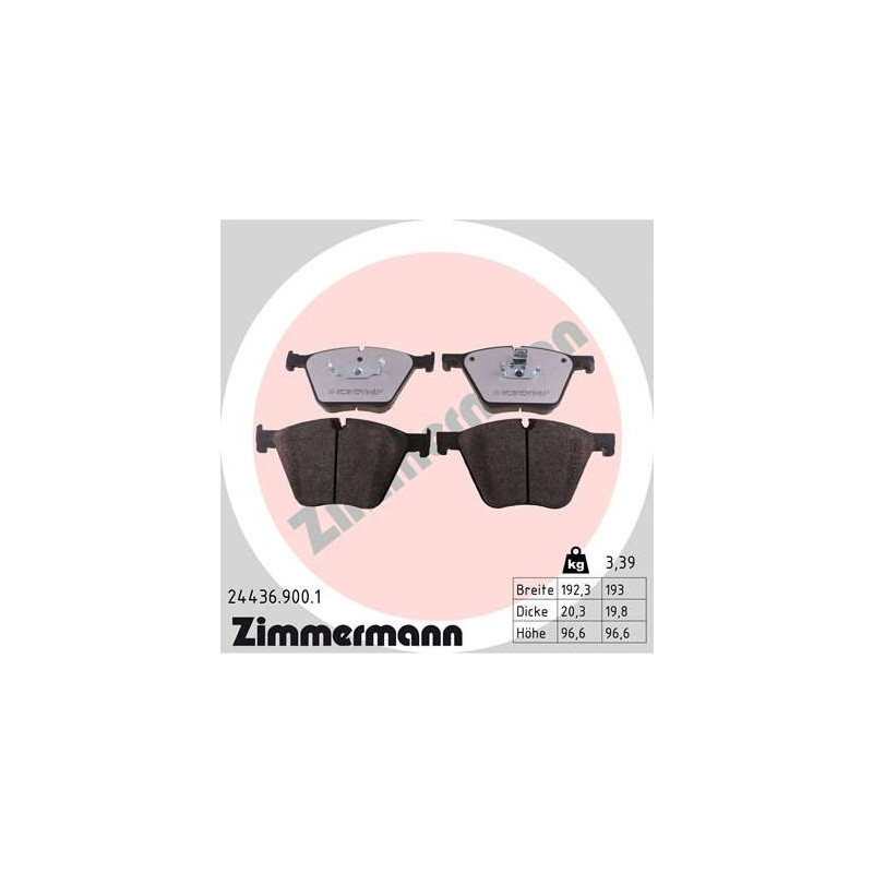 ZIMMERMANN 24436.900.1 Klocki hamulcowe Przód dla