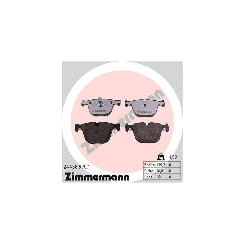 ZIMMERMANN 24458.970.1 Pastillas de freno