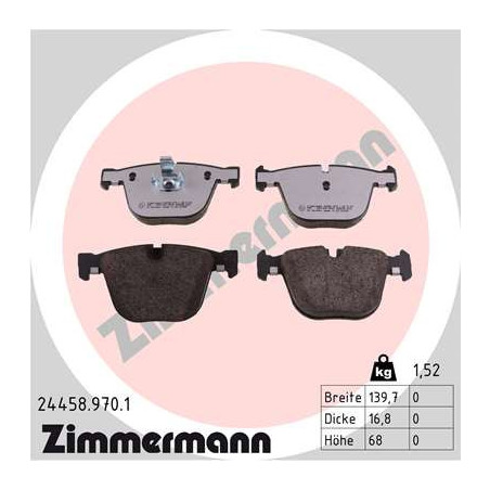 ZIMMERMANN 24458.970.1 Brzdové destičky