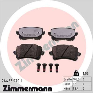 ZIMMERMANN 24483.970.1 Brzdové platničky Zadné pre