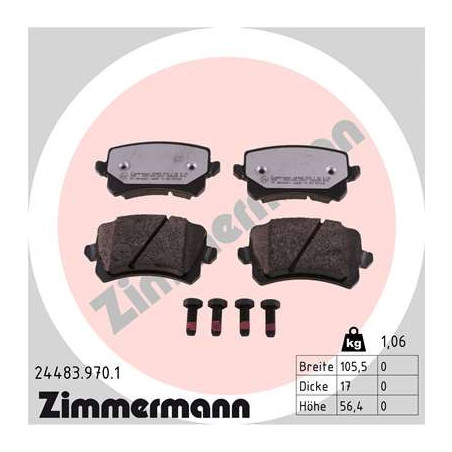 ZIMMERMANN 24483.970.1 Bremsbeläge Hinten für