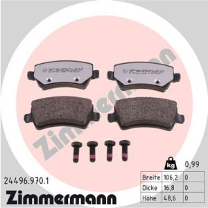 ZIMMERMANN 24496.970.1 Brzdové platničky Zadné pre
