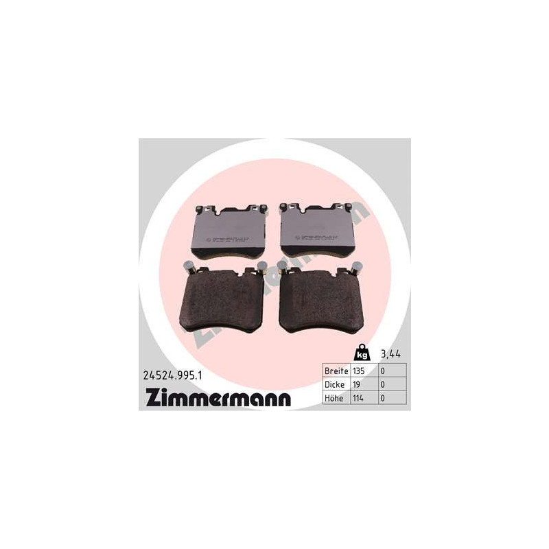 ZIMMERMANN 24524.995.1 Pastiglie freno