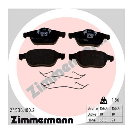 ZIMMERMANN 24536.180.2 Plaquettes de frein Avant pour