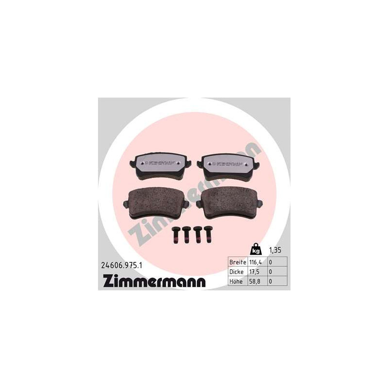 ZIMMERMANN 24606.975.1 Brake Pads Set Rear for