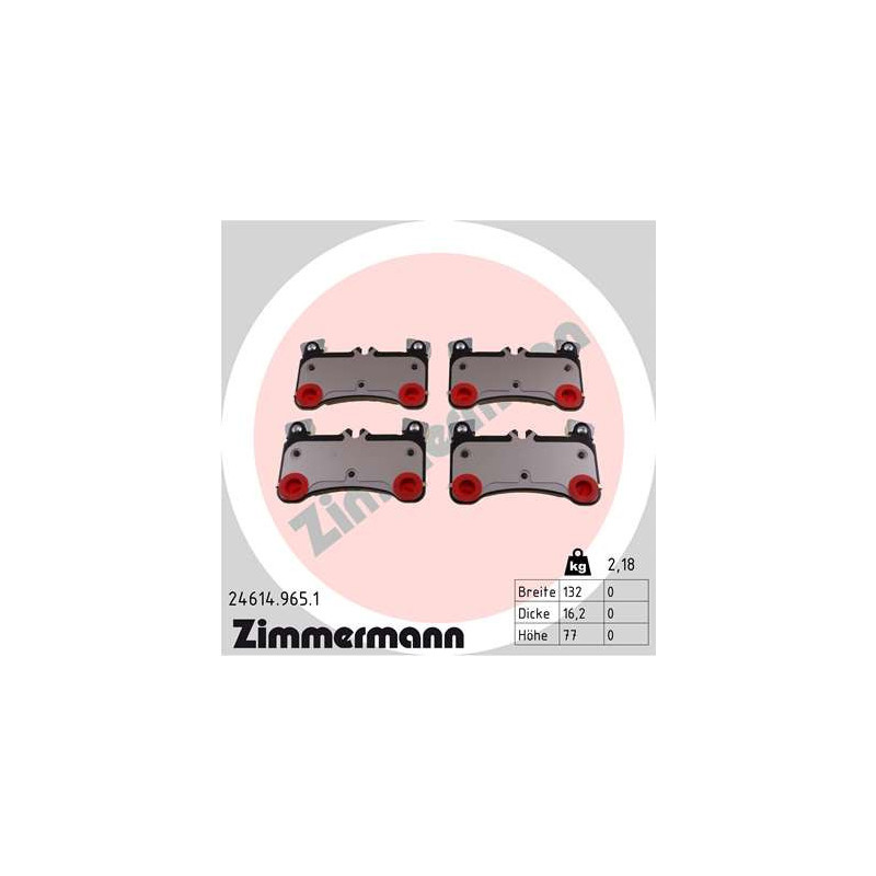 ZIMMERMANN 24614.965.1 Brzdové destičky Zadní pro