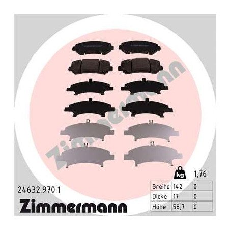 ZIMMERMANN 24632.970.1 Klocki hamulcowe Przód dla