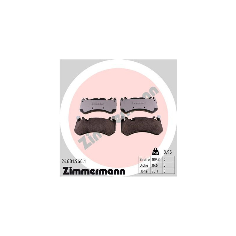 ZIMMERMANN 24681.966.1 Brzdové platničky Predné pre