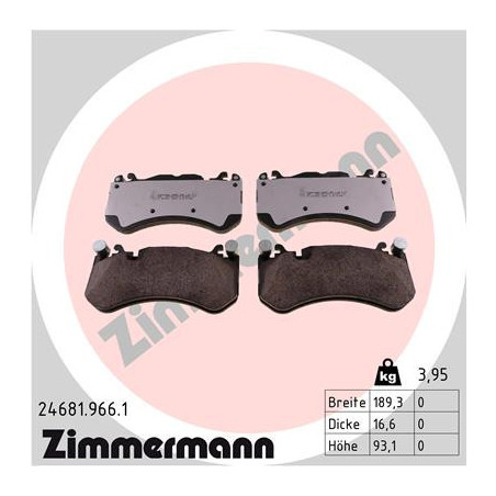ZIMMERMANN 24681.966.1 Pastiglie freno Anteriore per
