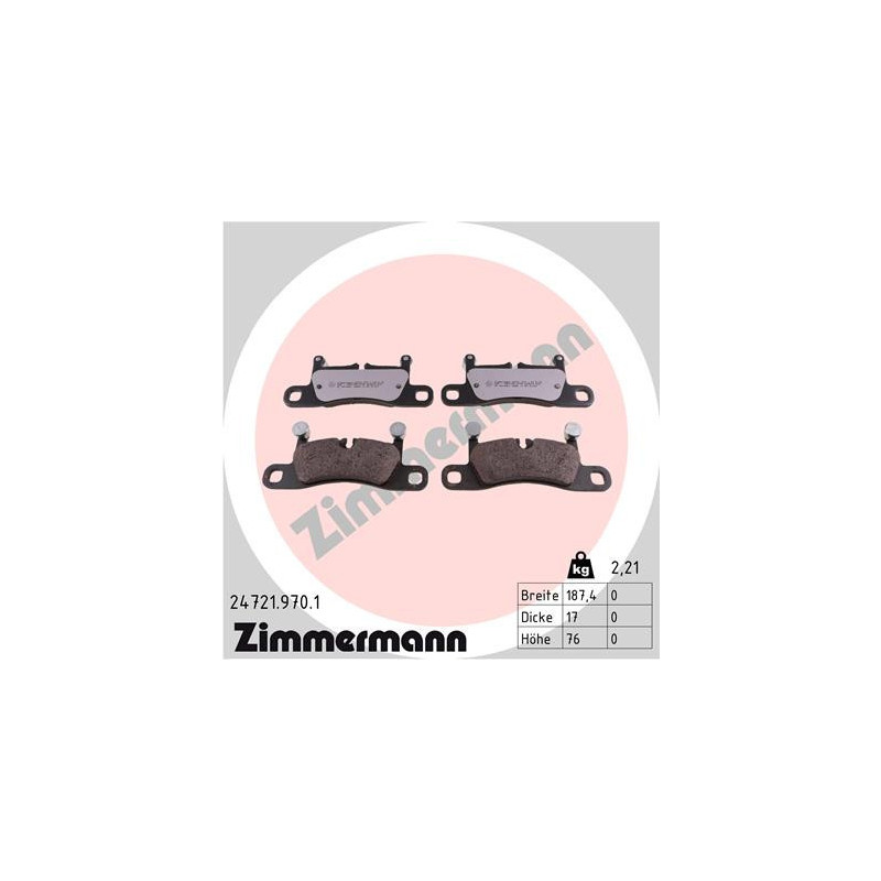 ZIMMERMANN 24721.970.1 Pastiglie freno Posteriore per