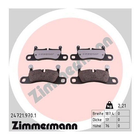 ZIMMERMANN 24721.970.1 Brzdové platničky Zadné pre